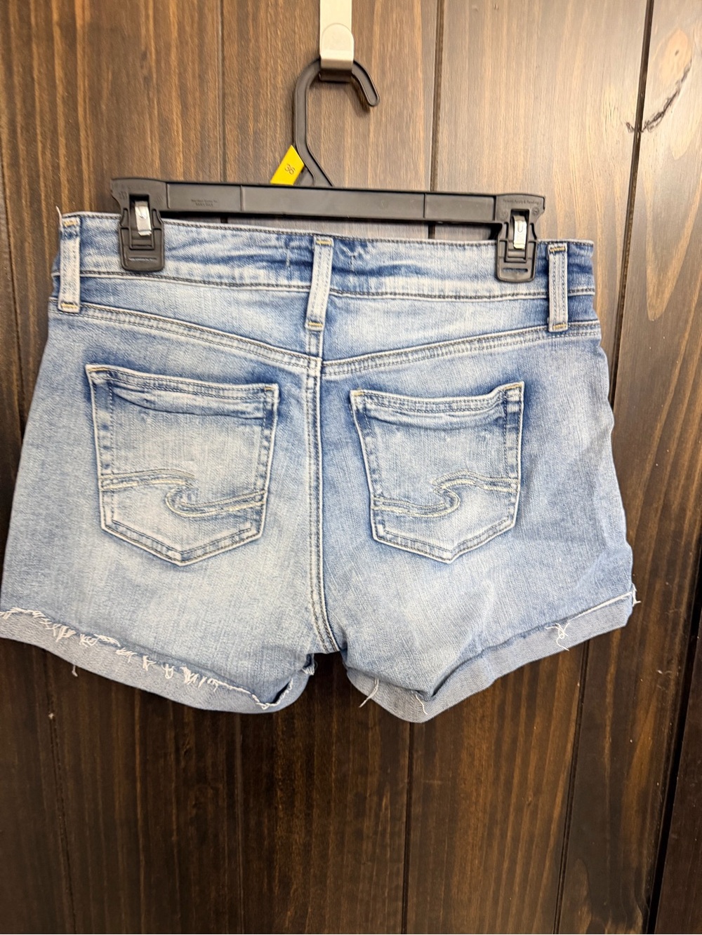 Silver Jeans Light Wash Frayed Hem Denim Shorts- Suki Shorts-Size:27 - Picture 5 of 6